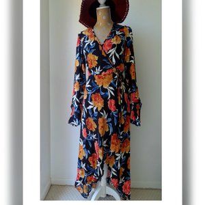 BOG No Woman Black Floral Hi Low Maxi Dress
